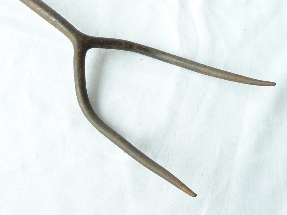 Large 18th Century Steel Toasting Fork Flesh Steel Wrought Iron View IV