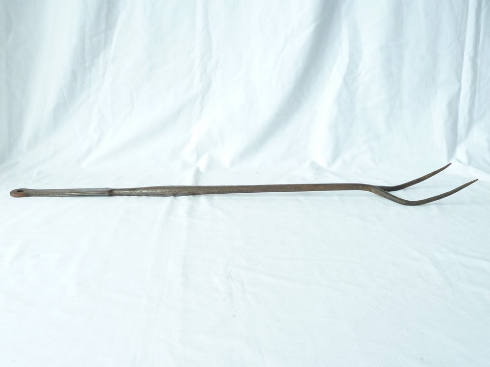 Large 18th Century Steel Toasting Fork Flesh Steel Wrought Iron View VI