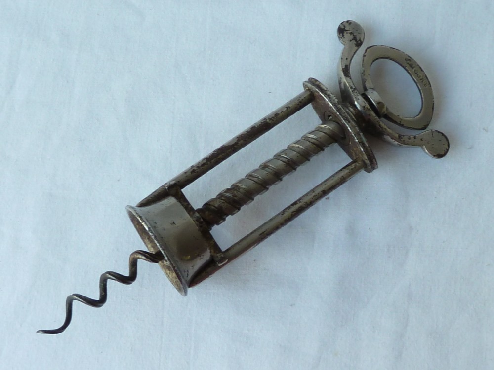 English Wingnut Two Pillar Steel Corkscrew View II