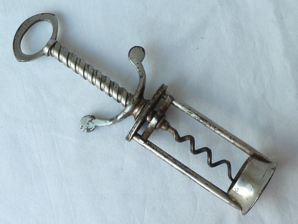 English Wingnut Two Pillar Steel Corkscrew View III