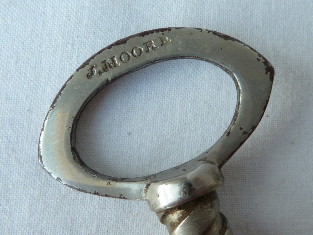 English Wingnut Two Pillar Steel Corkscrew View IV