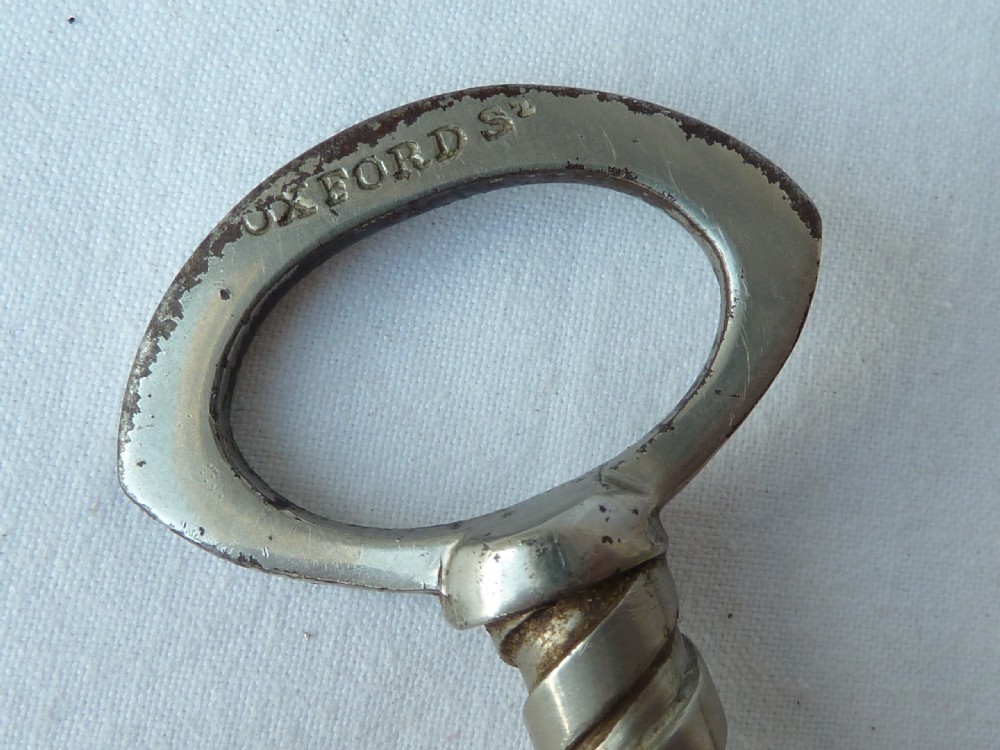 English Wingnut Two Pillar Steel Corkscrew View V