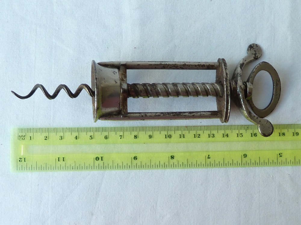 English Wingnut Two Pillar Steel Corkscrew View VII
