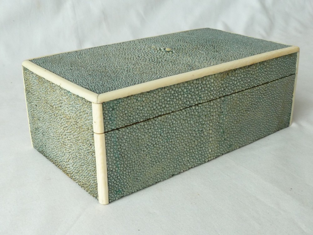 Art Deco Shagreen Bone Cigarette Box Period