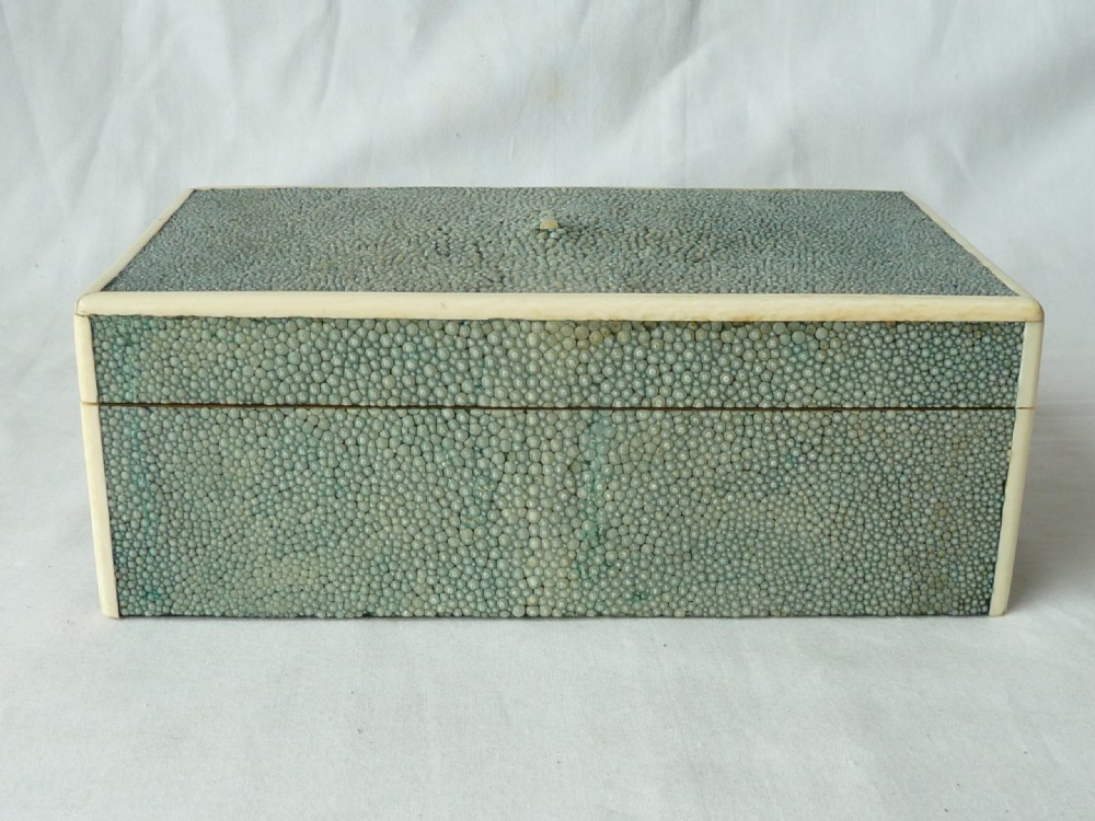 Art Deco Shagreen Bone Cigarette Box Period View II