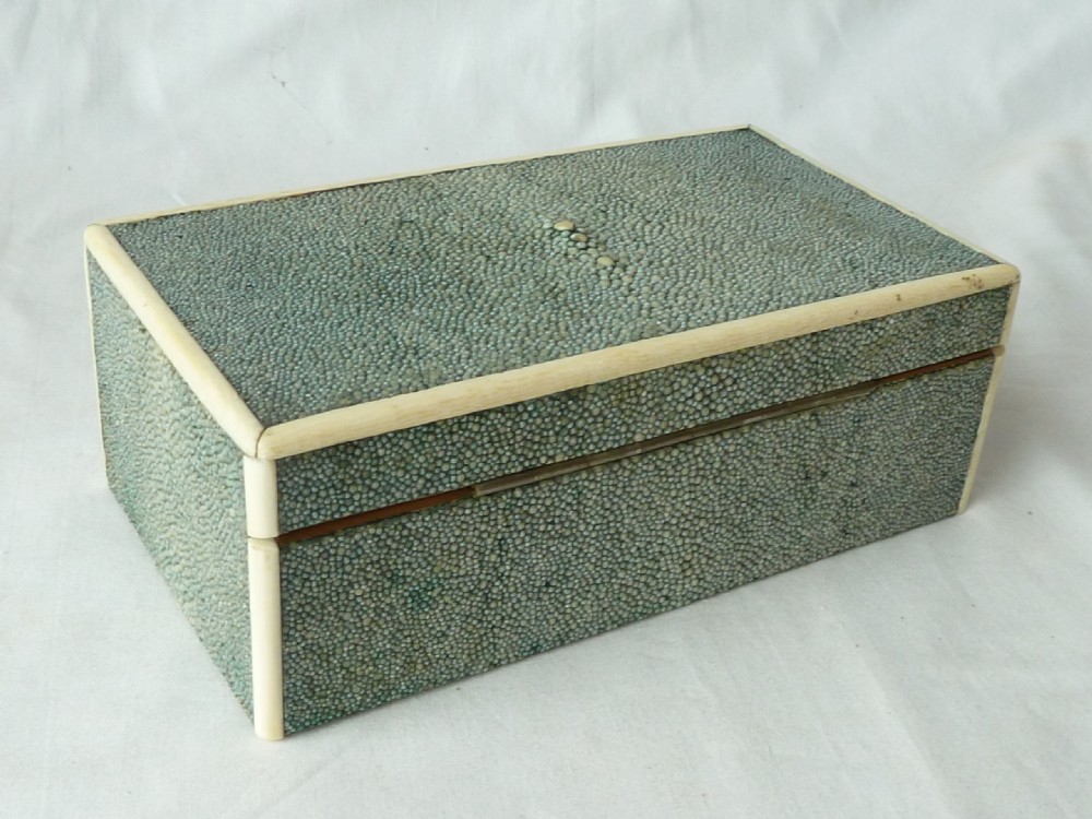 Art Deco Shagreen Bone Cigarette Box Period View III