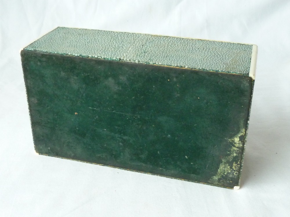 Art Deco Shagreen Bone Cigarette Box Period View IV