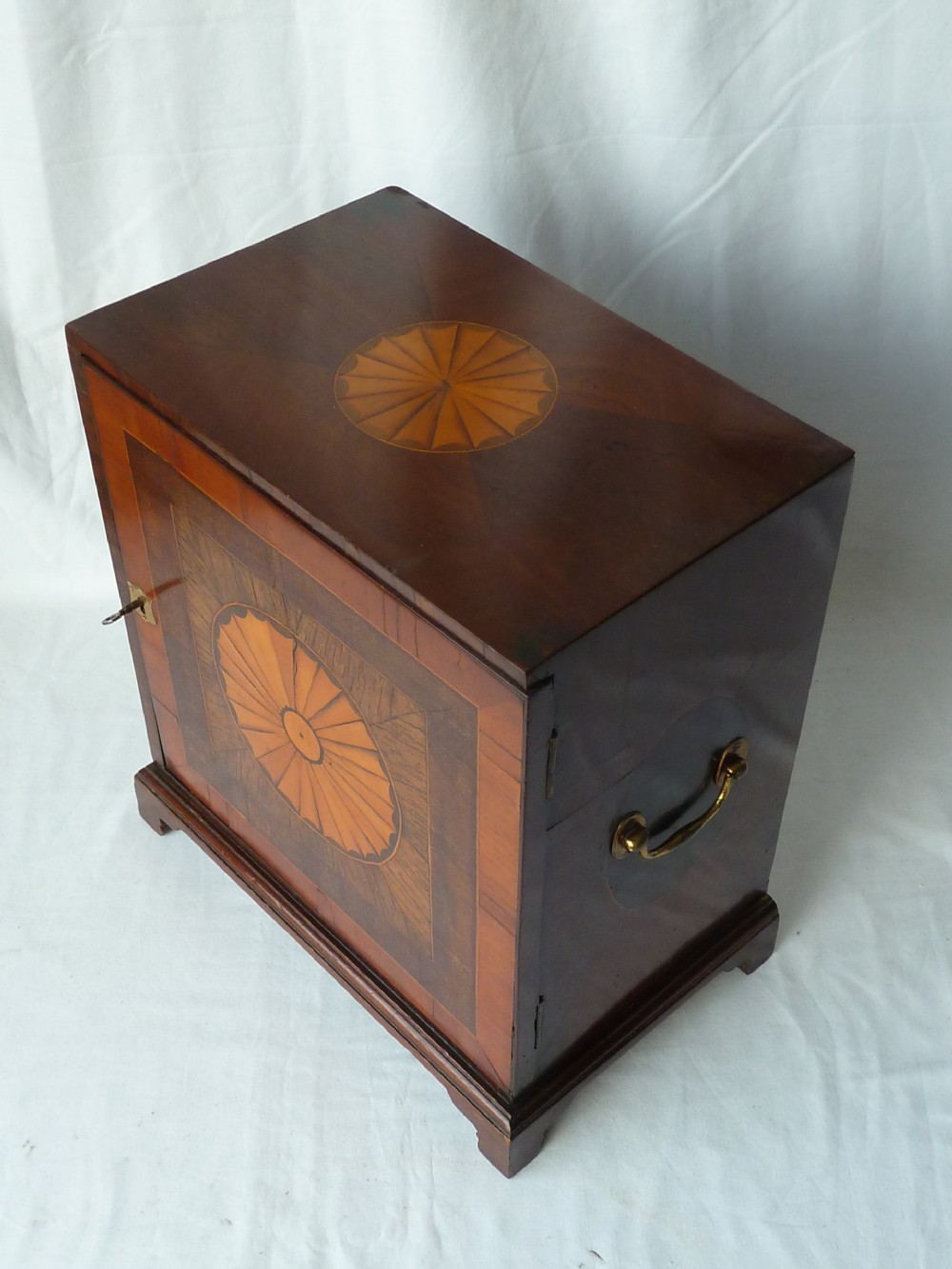 Georgian Style Inlaid Table Top Cabinet Drawers Victorian Edwardian View III