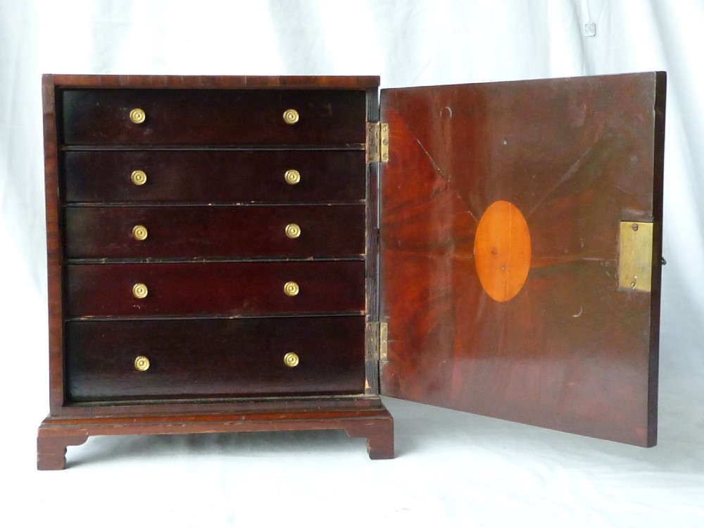 Georgian Style Inlaid Table Top Cabinet Drawers Victorian Edwardian View VI