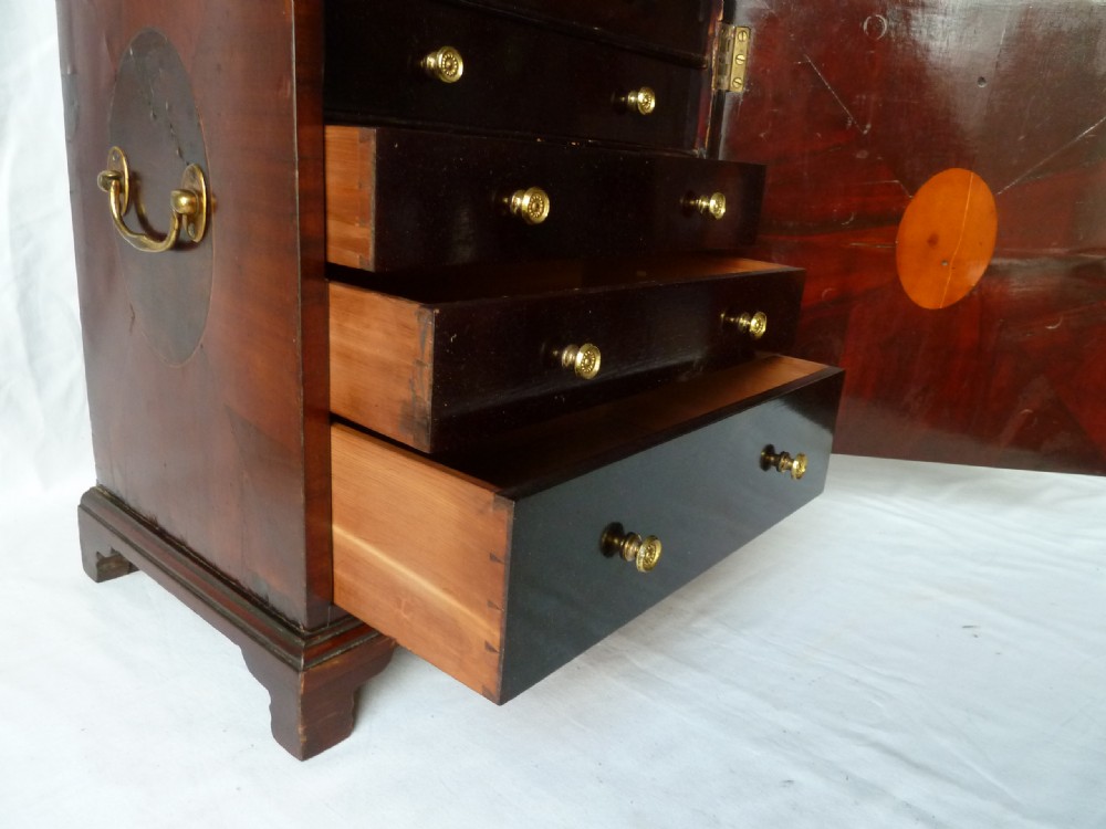 Georgian Style Inlaid Table Top Cabinet Drawers Victorian Edwardian View VII