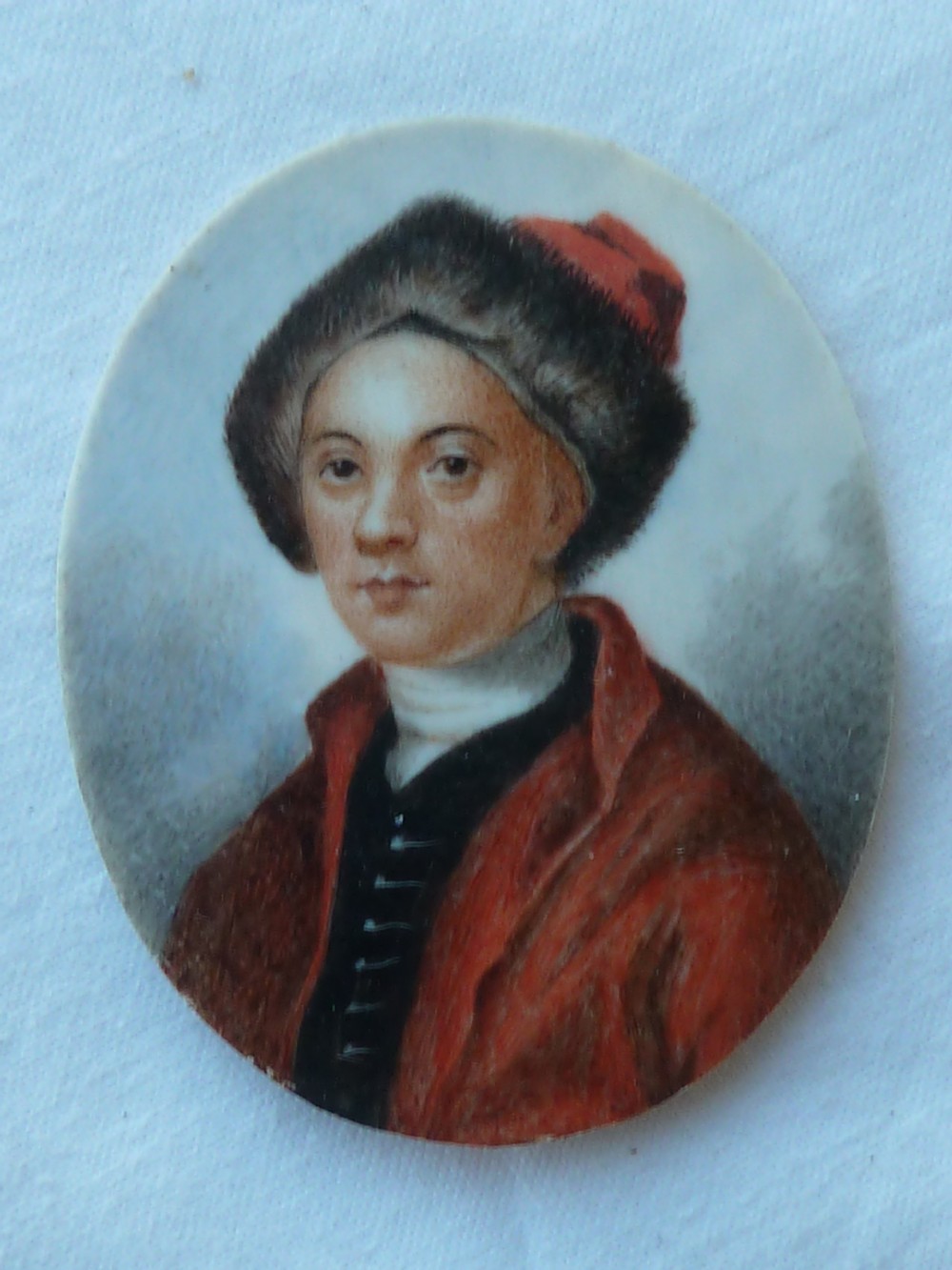 William Hogarth Georgian Portrait Miniature Pear Wood Frame View VI