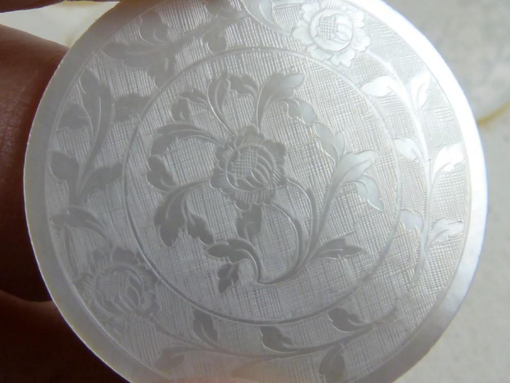 50 Chinese MOP Gaming Counters Mother of Pearl Gambling Georgian View V