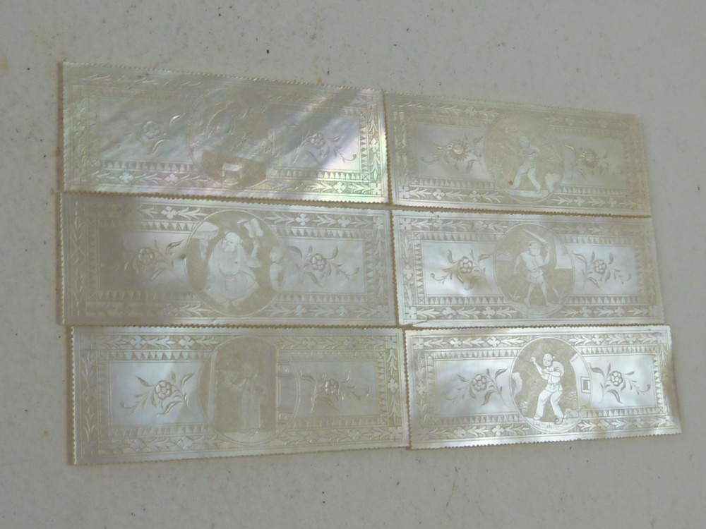 50 Chinese MOP Gaming Counters Mother of Pearl Gambling Georgian View VI