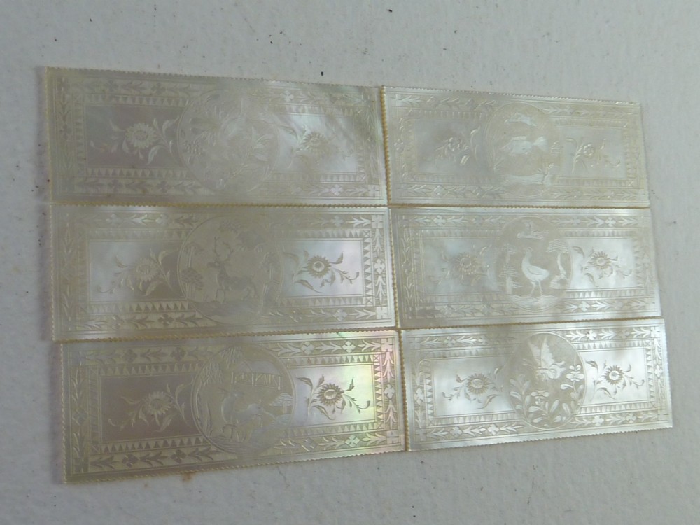 50 Chinese MOP Gaming Counters Mother of Pearl Gambling Georgian View VII