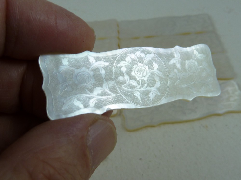 50 Chinese MOP Gaming Counters Mother of Pearl Gambling Georgian View XVII
