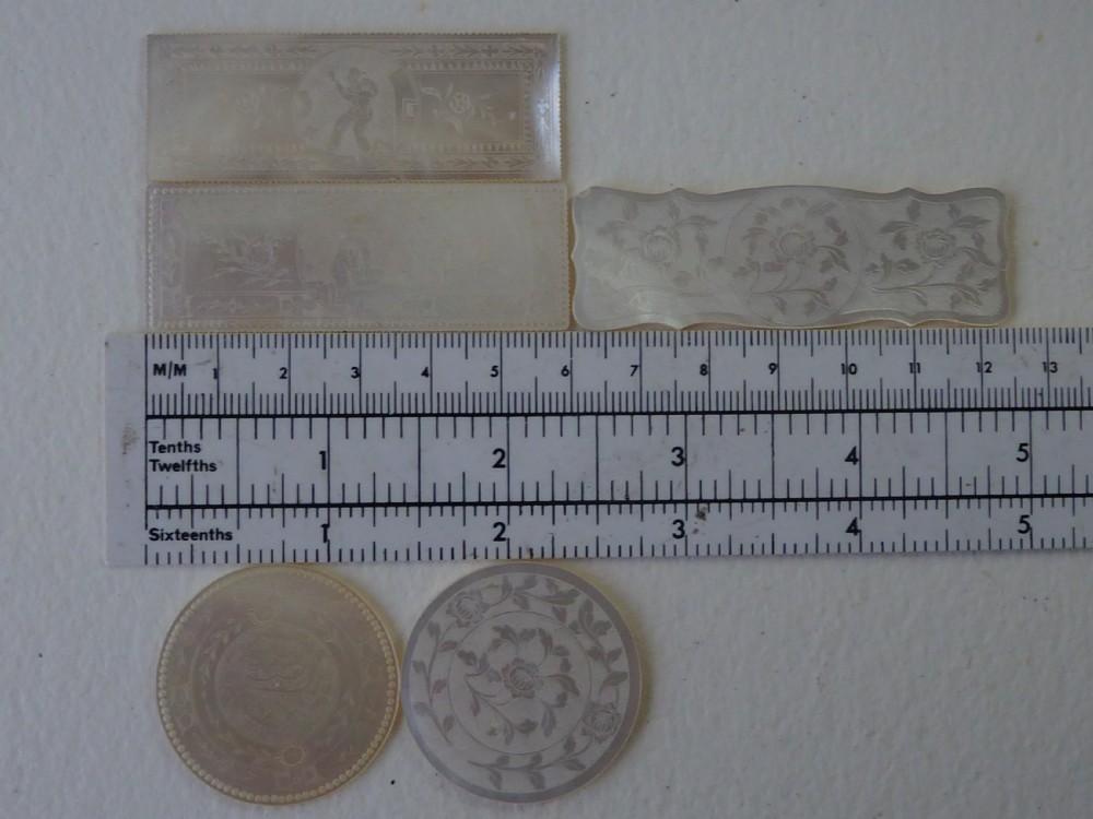 50 Chinese MOP Gaming Counters Mother of Pearl Gambling Georgian View XXIII