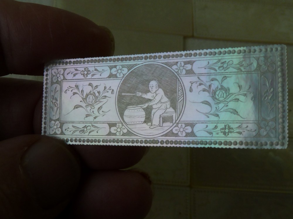 50 Chinese MOP Gaming Counters Mother of Pearl Gambling Georgian View XXIV
