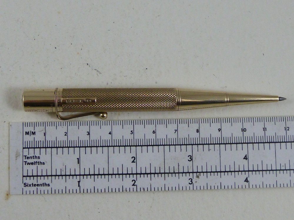 Large Bakers Pointer Solid Gold Propelling Pencil  View VII