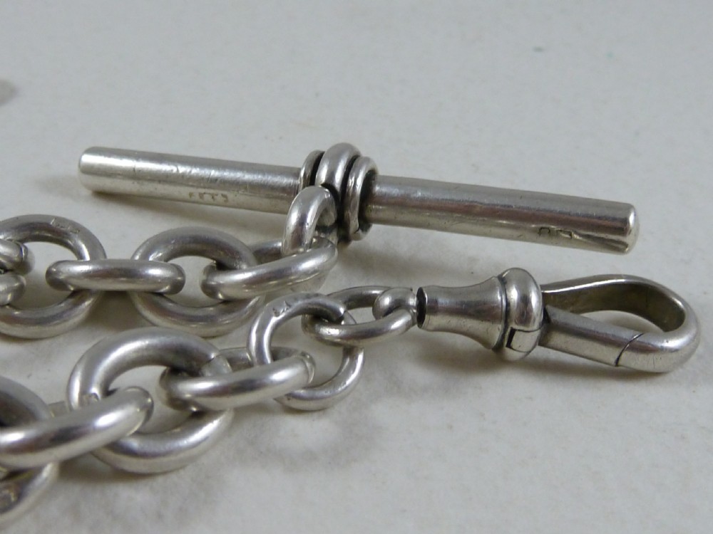 Sterling Silver Albert Pocket Watch Giant Trombone Link Chain 1899 View VII