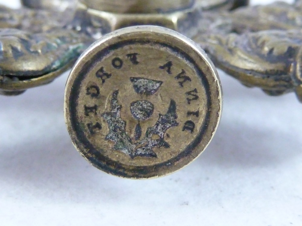 Victorian Wax Intaglio Multi Seal Star Wheel Letter Fob Brass View IV