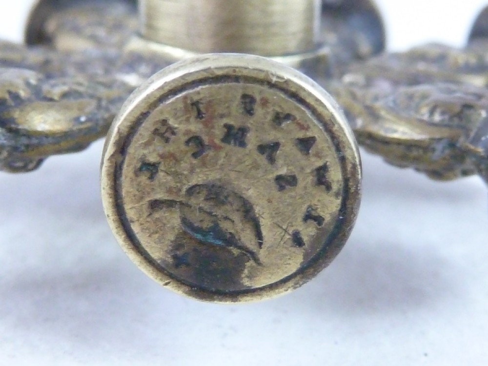 Victorian Wax Intaglio Multi Seal Star Wheel Letter Fob Brass View VI