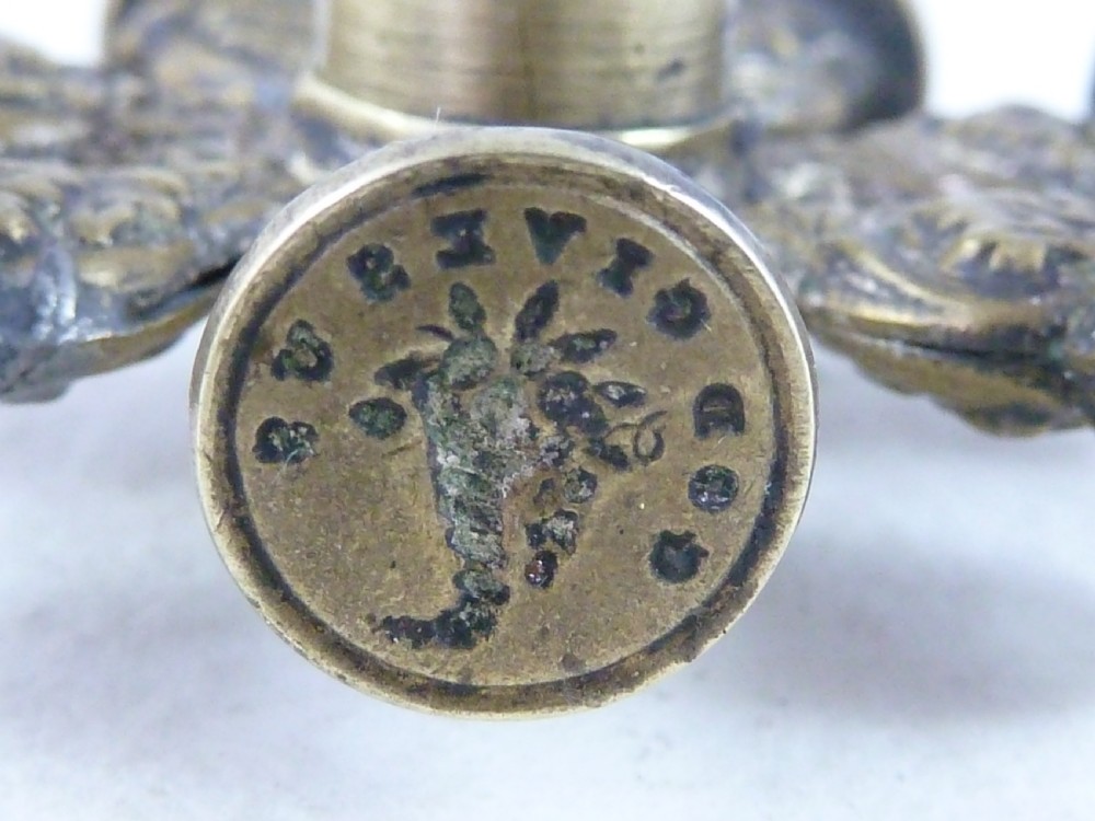 Victorian Wax Intaglio Multi Seal Star Wheel Letter Fob Brass View VII