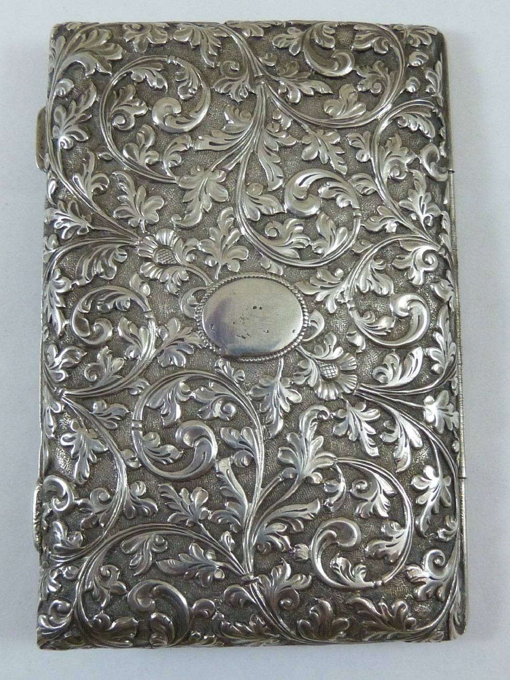 Anglo Indian Repousse Silver Cigarette Case Ganesh Cutch Elephant View IV