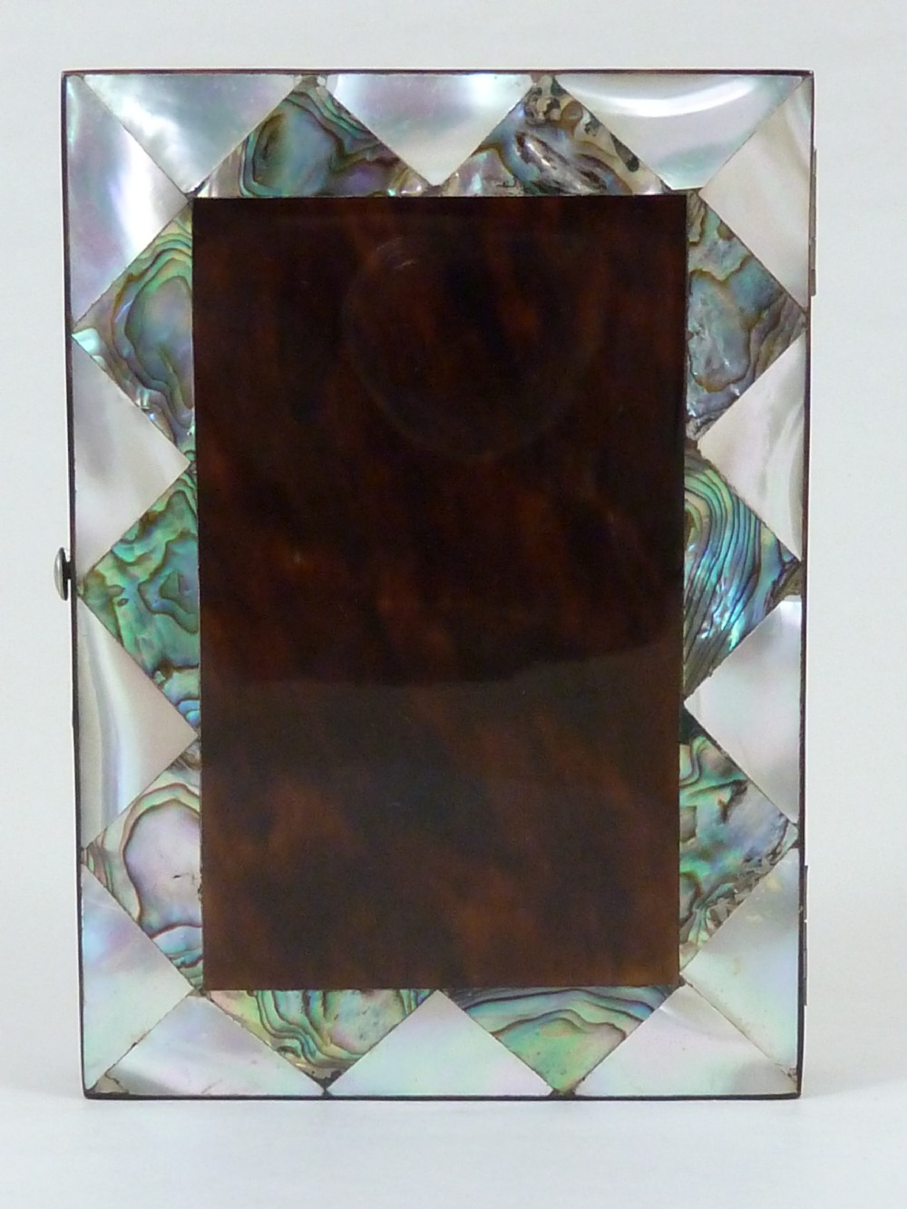 English Victorian Abalone MOP Tortoiseshell Visiting Calling Card Case Mother of Pearl View V