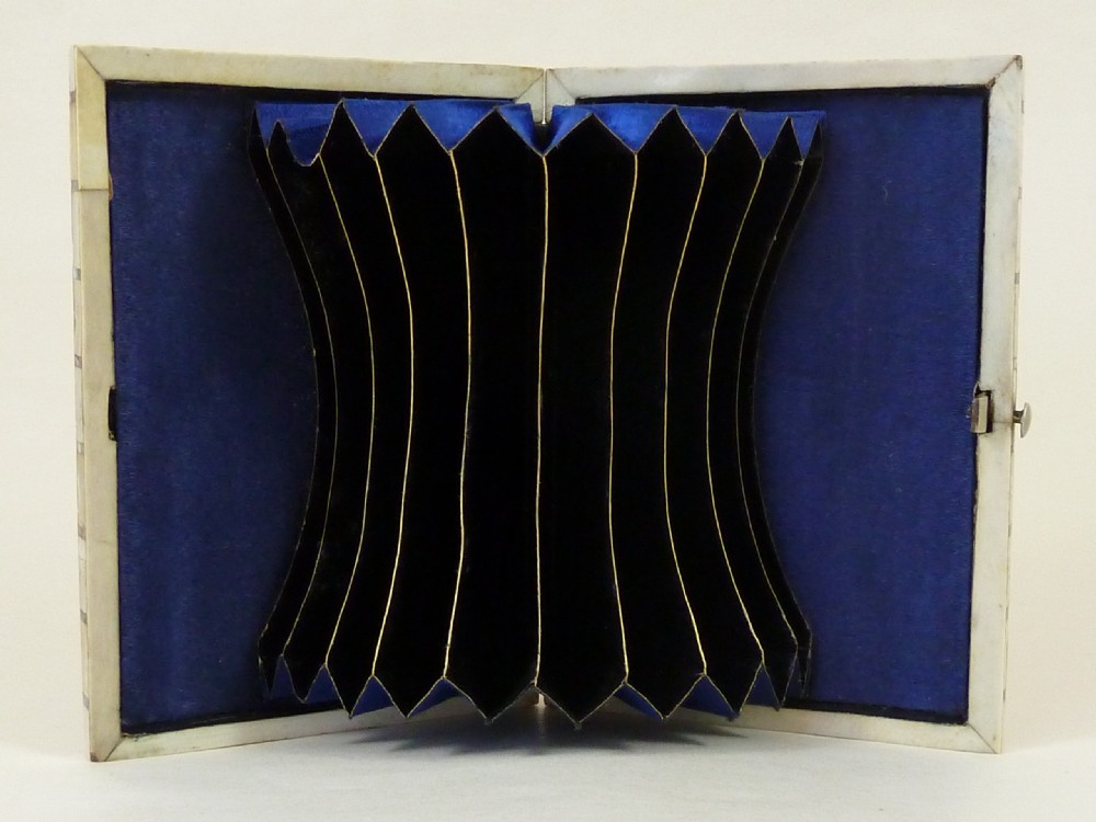 English Victorian Abalone MOP Visiting Calling Card Case Mother of Pearl View III