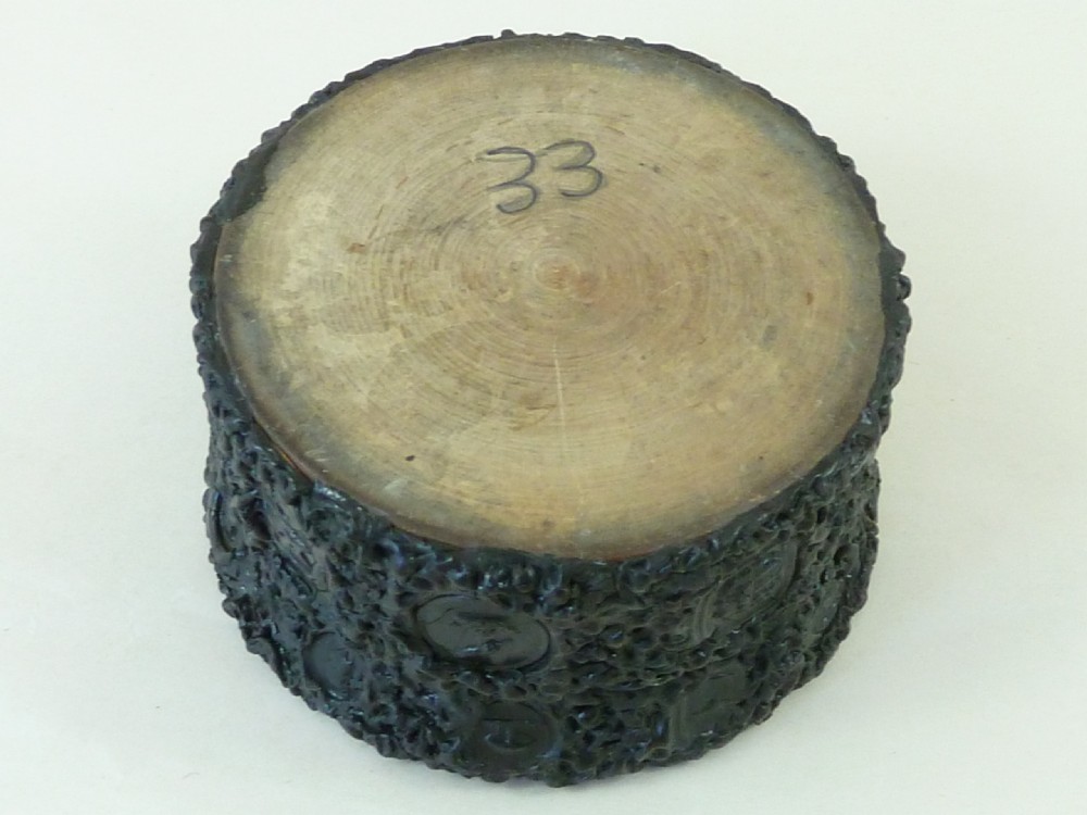 Victorian Black Sealing Wax Intaglio Seal Snuff Box Shellac View VI