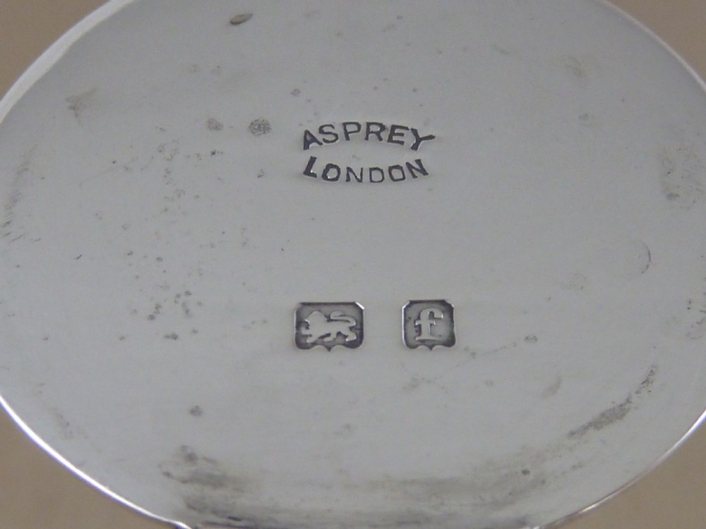 Asprey English Silver Inkwell Inkstand Hallmarked 1908 Antique View VI