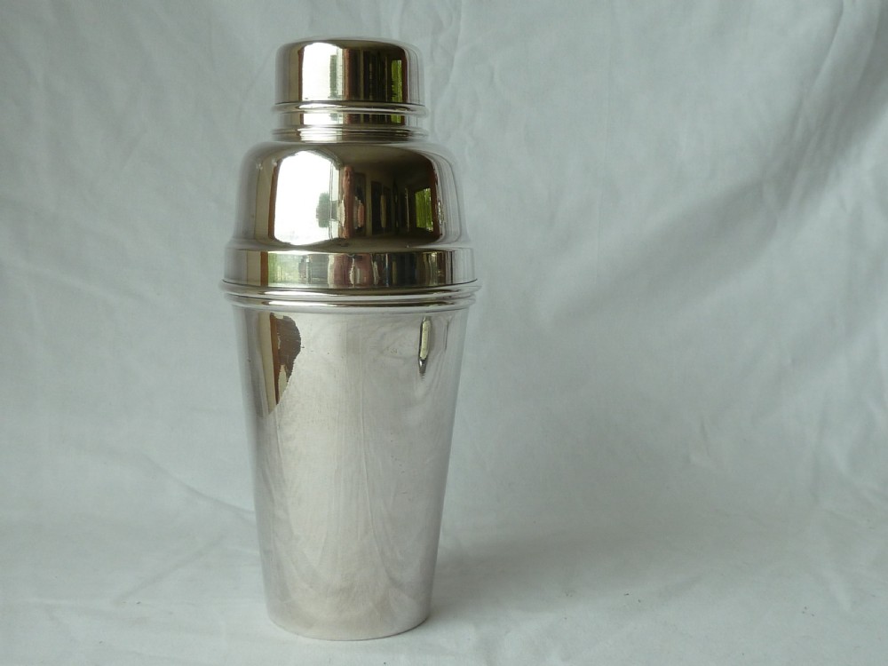 Art Deco Period Cocktail Shaker Silver Plate Lemon Squeezer