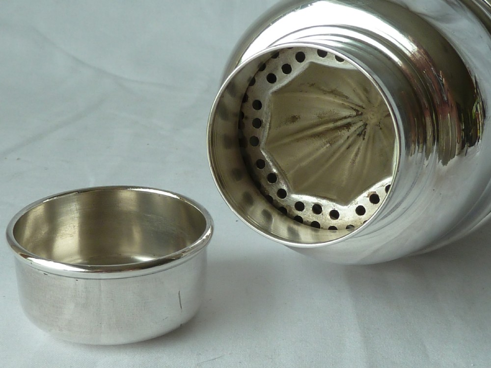 Art Deco Period Cocktail Shaker Silver Plate Lemon Squeezer View IV