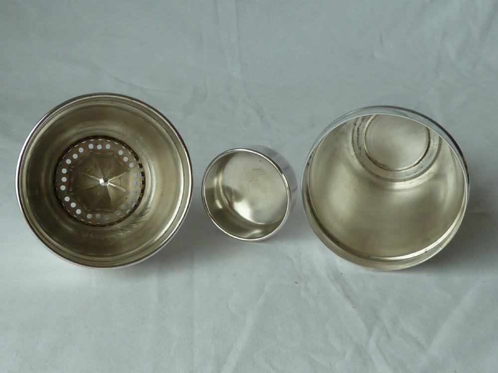 Art Deco Period Cocktail Shaker Silver Plate Lemon Squeezer View V