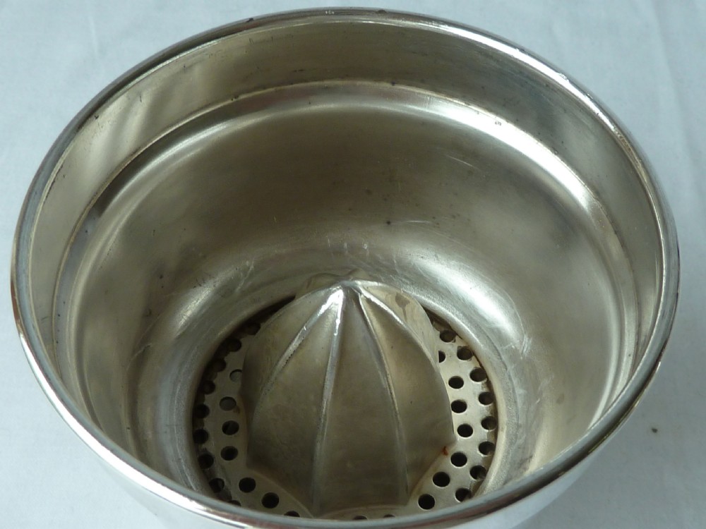 Art Deco Period Cocktail Shaker Silver Plate Lemon Squeezer View VI