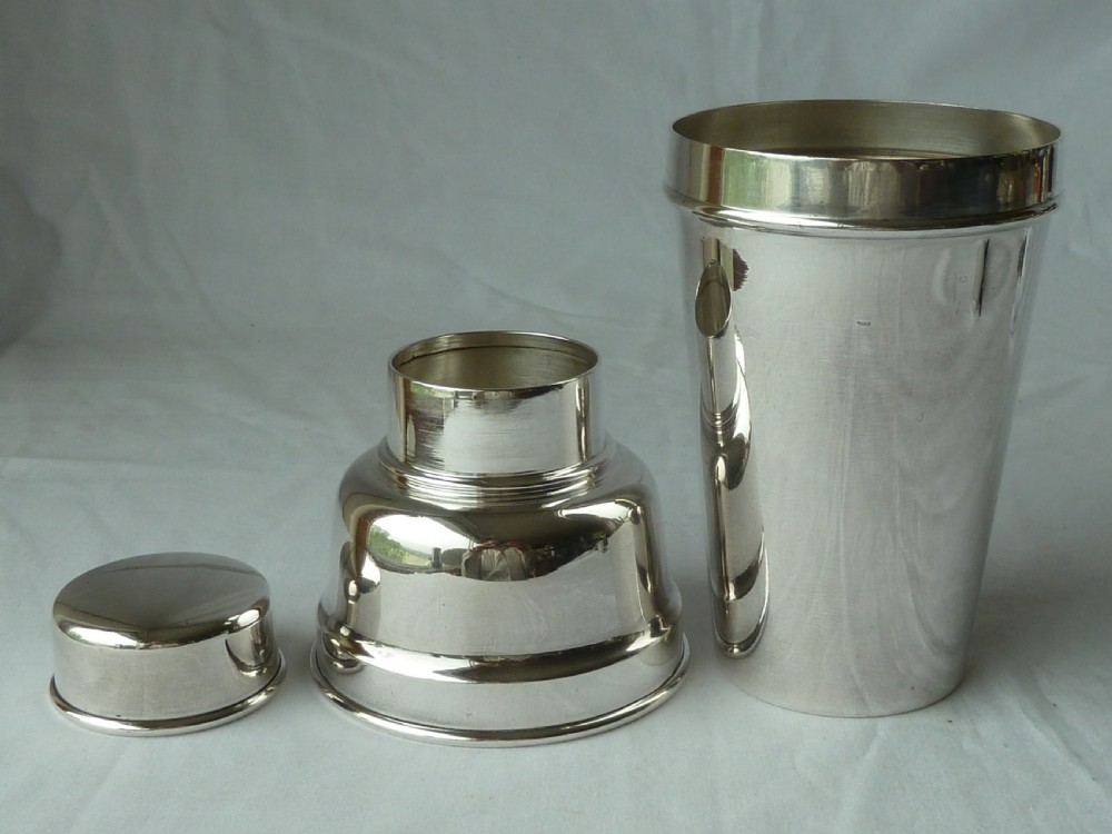 Art Deco Period Cocktail Shaker Silver Plate Lemon Squeezer View VII