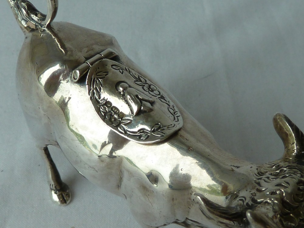 Cow Creamer German Novelty .930 Silver Cream Jug Model View VI