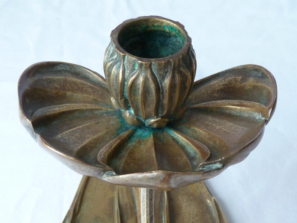 Georges De Feure Art Nouveau Chamberstick Silvered Bronze French Candlestick View VI