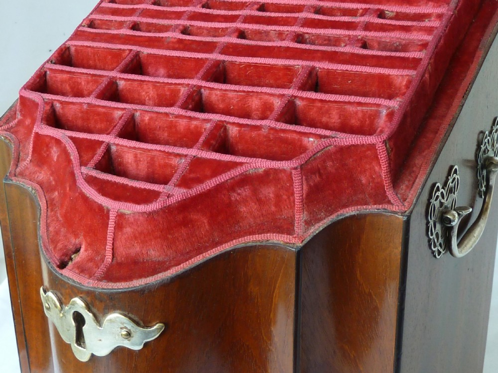Georgian Mahogany Cutlery Knife Box Serpentine Wooden View III