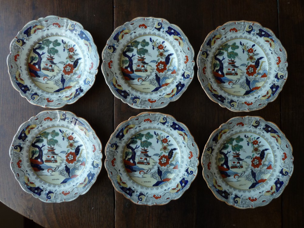 Masons Patent Ironstone China Desert Service Plates Dishes Shapes Pottery View II
