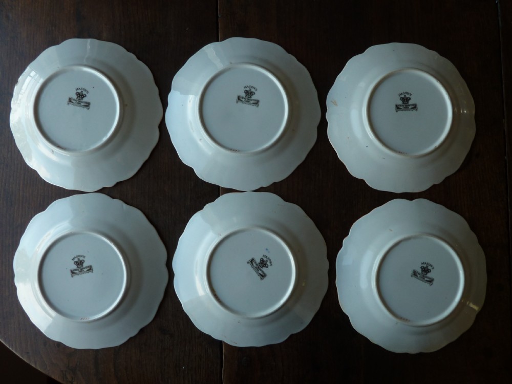 Masons Patent Ironstone China Desert Service Plates Dishes Shapes Pottery View III