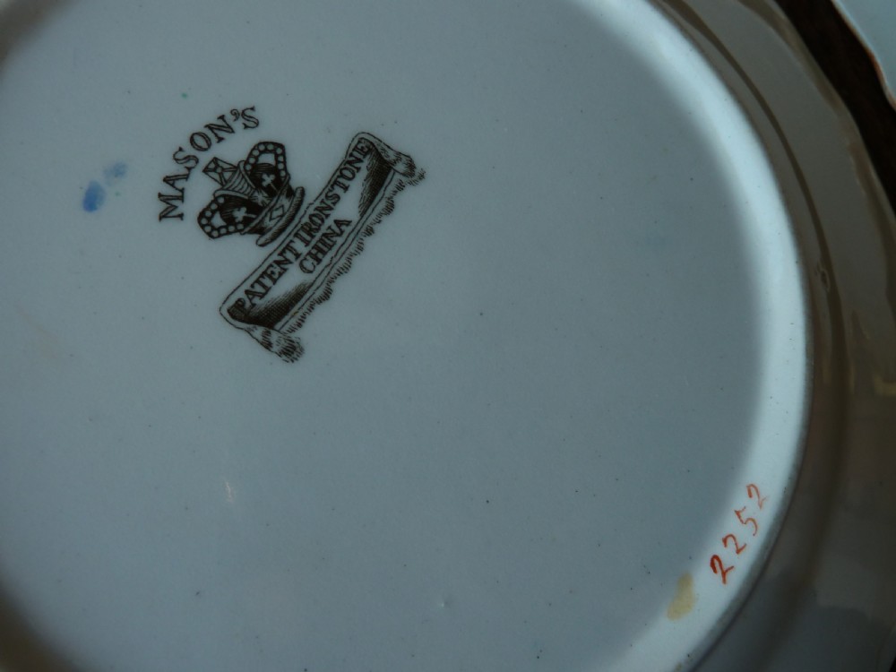 Masons Patent Ironstone China Desert Service Plates Dishes Shapes Pottery View V