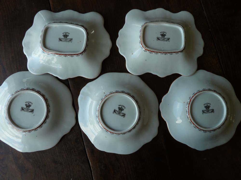 Masons Patent Ironstone China Desert Service Plates Dishes Shapes Pottery View XI