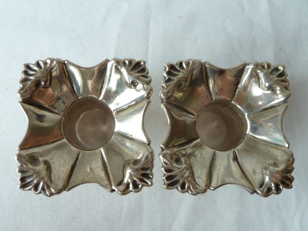Pair John Café 1752 Georgian Cast Silver Candlesticks View VII