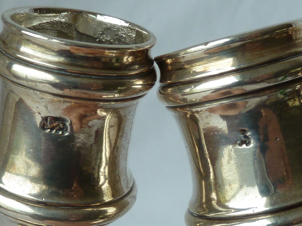 Pair John Café 1752 Georgian Cast Silver Candlesticks View VIII