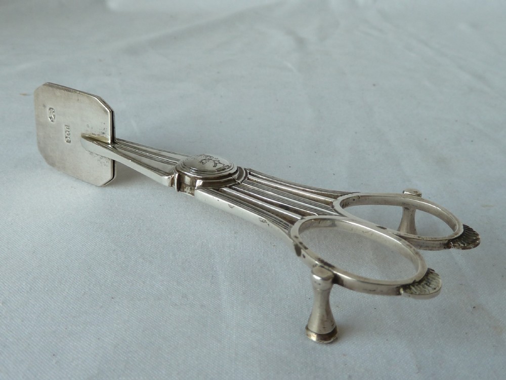 English Silver Candle Snuffers Doubter Hallmarked Crest Georgian