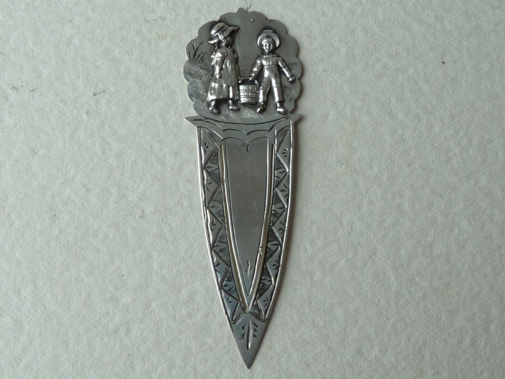 1886 Silver Jack and Jill Hallmarked Sterling Victorian Novelty Nursery Rhyme