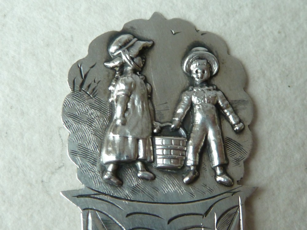 1886 Silver Jack and Jill Hallmarked Sterling Victorian Novelty Nursery Rhyme View IV
