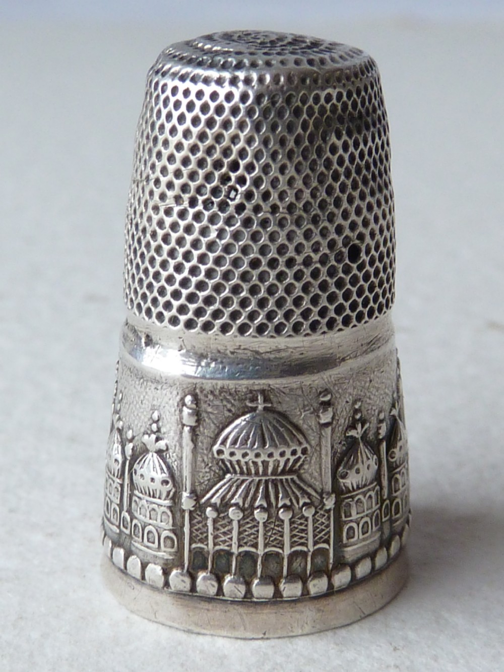 Regency Brighton Pavilion Silver Thimble Sewing Tool Accessory English View IV