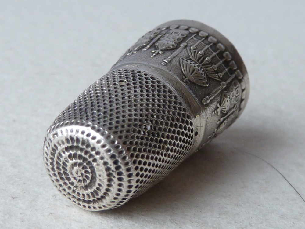 Regency Brighton Pavilion Silver Thimble Sewing Tool Accessory English View VI